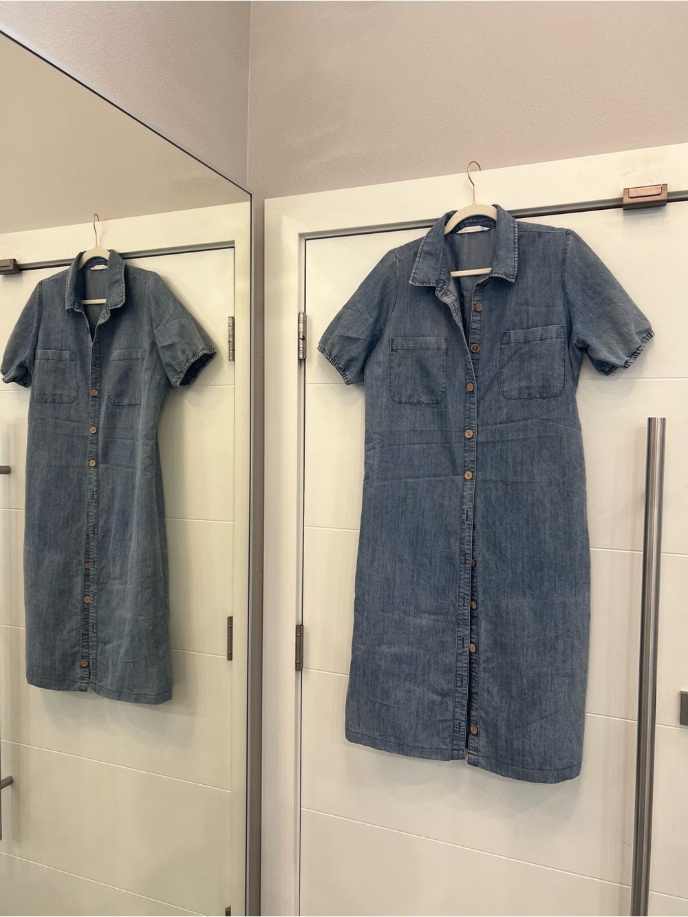 Given Kale denim shirt dress midi size large